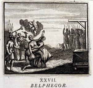 Belfegor. Bajki Jean de La Fontaine (1621-95). Ilustracja Francois Chauveau (1613-1676). Wydanie z 1728 r. autorstwa Francois Chauveau