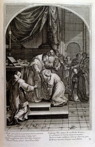 Grawerowanie autorstwa Francois Chauveau 1680 „Życie św. Brunona” założyciela zakonu Chartreux autorstwa Francois Chauveau