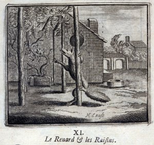 Ilustracja z „Bajek Jeana de la Fontaine” (lito) autorstwa Francois Chauveau