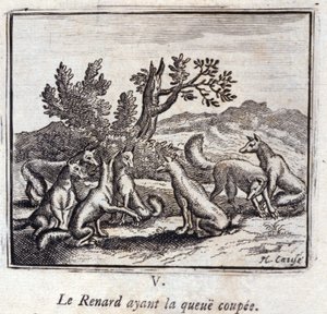 Ilustracja z „Bajek Jeana de la Fontaine” (lito) autorstwa Francois Chauveau