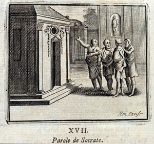Słowo Sokratesa. Bajki Jean de La Fontaine (1621-95). Ilustracja François Chauveau (1613-1676). Wydanie z 1728 r. autorstwa Francois Chauveau