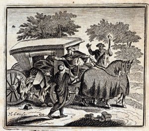 Uzdrowienie i śmierć. Bajki Jean de La Fontaine (1621-95). Ilustracja François Chauveau (1613-1676). Wydanie z 1728 r. autorstwa Francois Chauveau