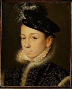 Król Francji Karol IX ... (olej na drewnie dębowym) autorstwa François Clouet