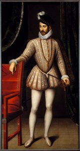 Portret u stóp króla Francji Karola IX (1550 - 1574). Obraz Francois Cloueta (1515-1572) autorstwa François Clouet