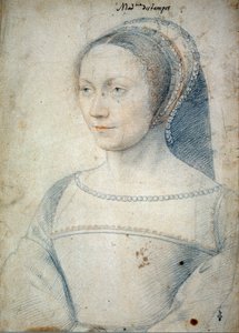 Portret Anny de Pisseleu, żony Jeana de Brush, księżnej Etampes (1508-1576). Rysunek z czarnym kamieniem i krwią Francois Clouet (1515-1572) autorstwa François Clouet