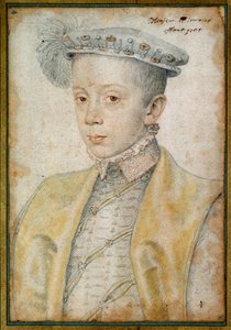 Portret Karola II, księcia Lotaryngii i Baru (1543-1608). Rysunek krwi i czarnego kamienia – Clouet Francois (1515-1572) autorstwa François Clouet