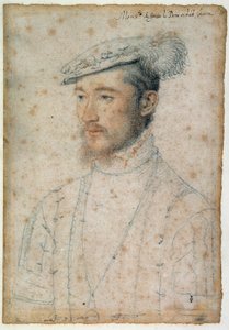Portret François de Lorraine, księcia Guise (1520-1563). Rysunek krwi i czarnego kamienia – Clouet Francois (1515-1572) autorstwa François Clouet