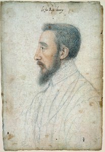 Portret Henryka II, króla Francji (1519-1559), około 1547. Rysunek krwi i czarnego kamienia przez Cloueta Francois (1515-1572) autorstwa François Clouet