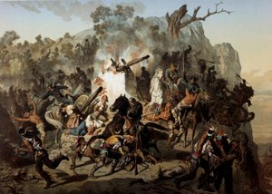 Klęska Modogów 15 kwietnia 1873 przez Francois Constant Mes (? -1905) autorstwa Francois Constant Mes