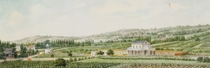 Dworzec kolejowy na przedmieściach Paryża, 1846 r. autorstwa Francois Debret