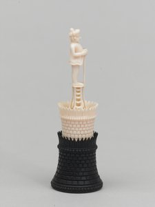 Czarna wieża, figura szachowa, Indie, ok. 1820 r