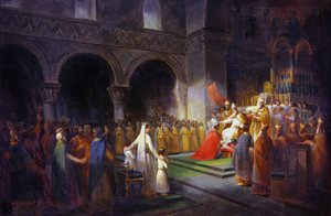 Koronacja Pepina le Brefa w opactwie Saint Denis