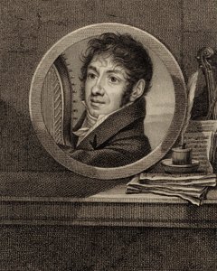 Portret harfisty i kompozytora Jeana-Aimé Verniera 1769-1840 , ok. 1930 r. 1800.