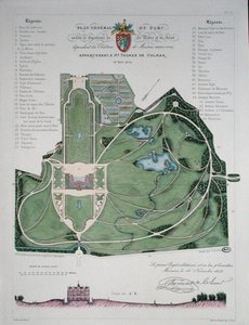 Plan generalny Ogrodu Chateau de Maisons należącego do Thomasa de Colmar, rytowany przez G. Lorsignola autorstwa Francois Duvillers