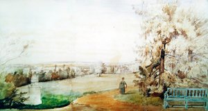 Widok na park Monsieur Geruin w Marly-le-Roi, 1837 (wc na papierze)