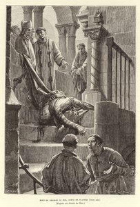 Śmierć Karola Dobrego, hrabiego Flandrii. Morderstwo Karola Dobrego, hrabiego Flandrii, Brugia autorstwa Francois Edouard (after) Zier