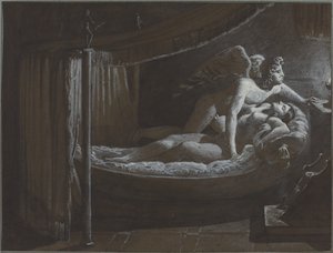 Kupidyn z Psychą gaszący lampę autorstwa Francois Edouard Picot