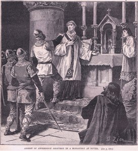 Aresztowanie arcybiskupa Geoffreya w klasztorze w Dover 1191 ne autorstwa Francois Edouard Zier