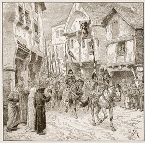 Wyjazd księcia Roberta do Ziemi Świętej, ilustracja z „Kościoła anglikańskiego: historia dla ludu” autorstwa H.D.M. Spence-Jones, wyd. ok. 1910 (zdjęcie w sepii) autorstwa Francois Edouard Zier