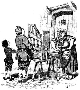 Ilustracja do komiksu Paula Scarrona: Barbarzyński organista wpadł na ulicę (rycina) autorstwa Francois Edouard Zier