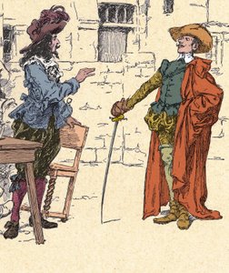 Spotkanie młodego Cyrano, przybywającego do Paryża, z D