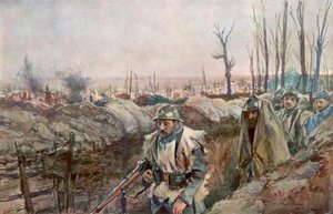 Okop francuski w wiosce Souchez, Artois, Francja, 18 grudnia 1915, 1926.