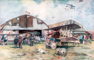 Lotnisko francuskiej eskadry myśliwców, 1918, 1926. autorstwa Francois Flameng