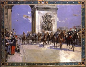 Historia. Francja. Pierwsza wojna światowa. Parada Zwycięstwa w Paryżu, 4 lipca autorstwa Francois Flameng