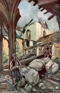 Klasztor i katedra w Verdun, Francja, czerwiec 1916, 1926. autorstwa Francois Flameng