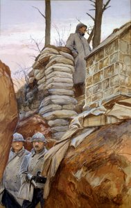 Punkt widokowy Mont Renault (kwiecień 1918). Obraz Francois Flameng (1856 - 1923) autorstwa Francois Flameng