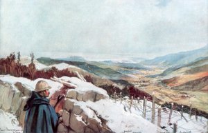 Okopy Z widokiem na dolinę Munster z Renem w oddali, styczeń 1916, 1926. autorstwa Francois Flameng