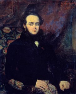 Portret francuskiego kompozytora Jacques Fromental Levy dit Halevy (1799-1862) Pozuje w okularach. Obraz Francois Gabriel Lepaulle (1804-1886) 1837 Paryż, Biblioteka Opery - Portret francuskiego kompozytora Jacques Fromental Levy zwanego Hale