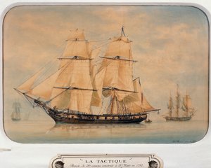 Bryg taktyczny, zbudowany w 1792 r. przez Francois Roux (1811-1882), Francja