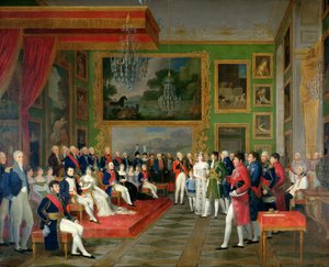 Ślub księcia Eugeniusza de Beauharnais i księżniczki Augusty Bawarskiej, 13 stycznia 1806 r. autorstwa Francois Guillaume Menageot