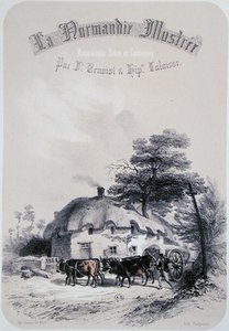 Frontyspis rozdziału o regionie Orne w Normandii, z „La Normandie Illustree”, ryty przez Charpentiera, opublikowany w Nantes 1852 (rycina) autorstwa Francois Hippolyte (after) Lalaisse