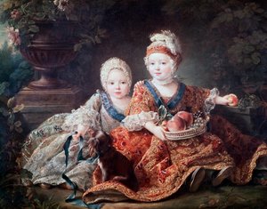 Książę Berry (później Ludwik XVI) i hrabia Prowansji (później Ludwik XVIII) jako dzieci autorstwa Francois Hubert Drouais