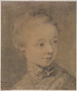 Głowa młodej dziewczyny skręcającej w prawo, 1758. autorstwa Francois Hubert Drouais