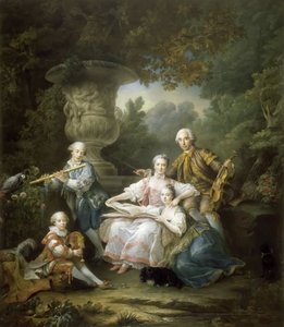 Ludwik II du Bouchet de Sourches z rodziną autorstwa Francois Hubert Drouais