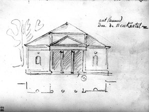 Szkic architektoniczny z "Podróży po Anglii", ok. 1766 (ołówek na papierze)