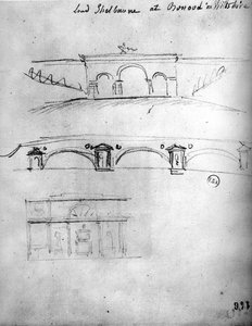 Szkic architektoniczny z "Podróży po Anglii", ok. 1766 (ołówek na papierze)