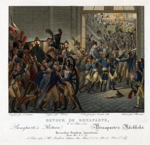 Napoleon powracający z wyspy Elba - Heim, Francois-Joseph (1787-1865) - 1815 - Akwaforta, akwarela - 24,5x32 - Kolekcja prywatna autorstwa François Joseph Heim