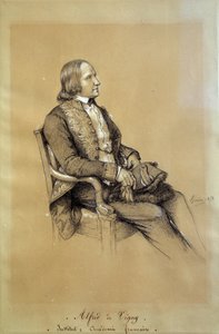 Portret Alfreda de Vigny (1797 - 1863), francuskiego pisarza, dramaturga i poety. Rysunek Francois Joseph Heim (1787-1865) autorstwa François Joseph Heim