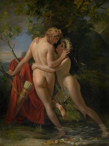Nimfa Salmacis i hermafrodyta autorstwa Francois Joseph Navez