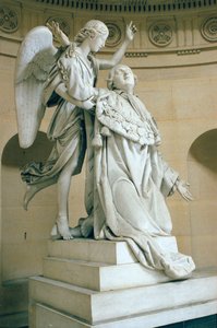 Apoteoza Ludwika XVI (1754-93), zwanego też Ludwikiem XVI trzymana przez anioła, 1825 (marmur)