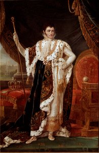 Portret króla Westfalii Jerome Bonaparte (1784-1860), przed ogrodami Wilhelmshohe Obraz Francois Joseph (Francois-Joseph) Kinson (1770-1839) lub Kinsoen. XIX w. niedz. 2,1x1,4 m Versailles musee du cheau