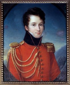 Portret pisarza i dramaturga Alfreda de Vigny (1797-1863) w mundurze jako żandarm domu króla Obraz Francois Joseph Kinson (1771-1839) XIX w. Nd. 0,59x0,48m. Paryż, Muzeum Carnavalet