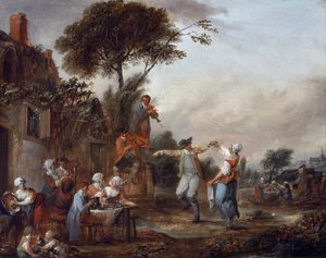 Wiejskie przyjęcie (malarstwo) autorstwa Francois Louis Joseph Watteau