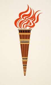 Płonąca Pochodnia z Prométhée Enchaîné by Ajschylos, wyd. 1941 (druk szablonowy) autorstwa Francois Louis Schmied