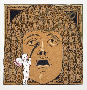 Amor łaskoczony w nos, z Personages de Comedie, wyd. 1922 (odbitka w pochoirze) autorstwa Francois Louis Schmied