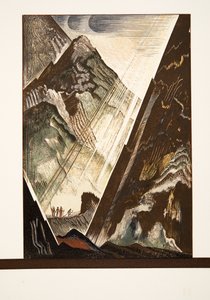 Prometeusz przybity do skały przez Hefajstosa, Kratosa i Bia, z Prometeusza Enchané przez Ajschylosa, wyd. 1941 (odbitka pochorowa)